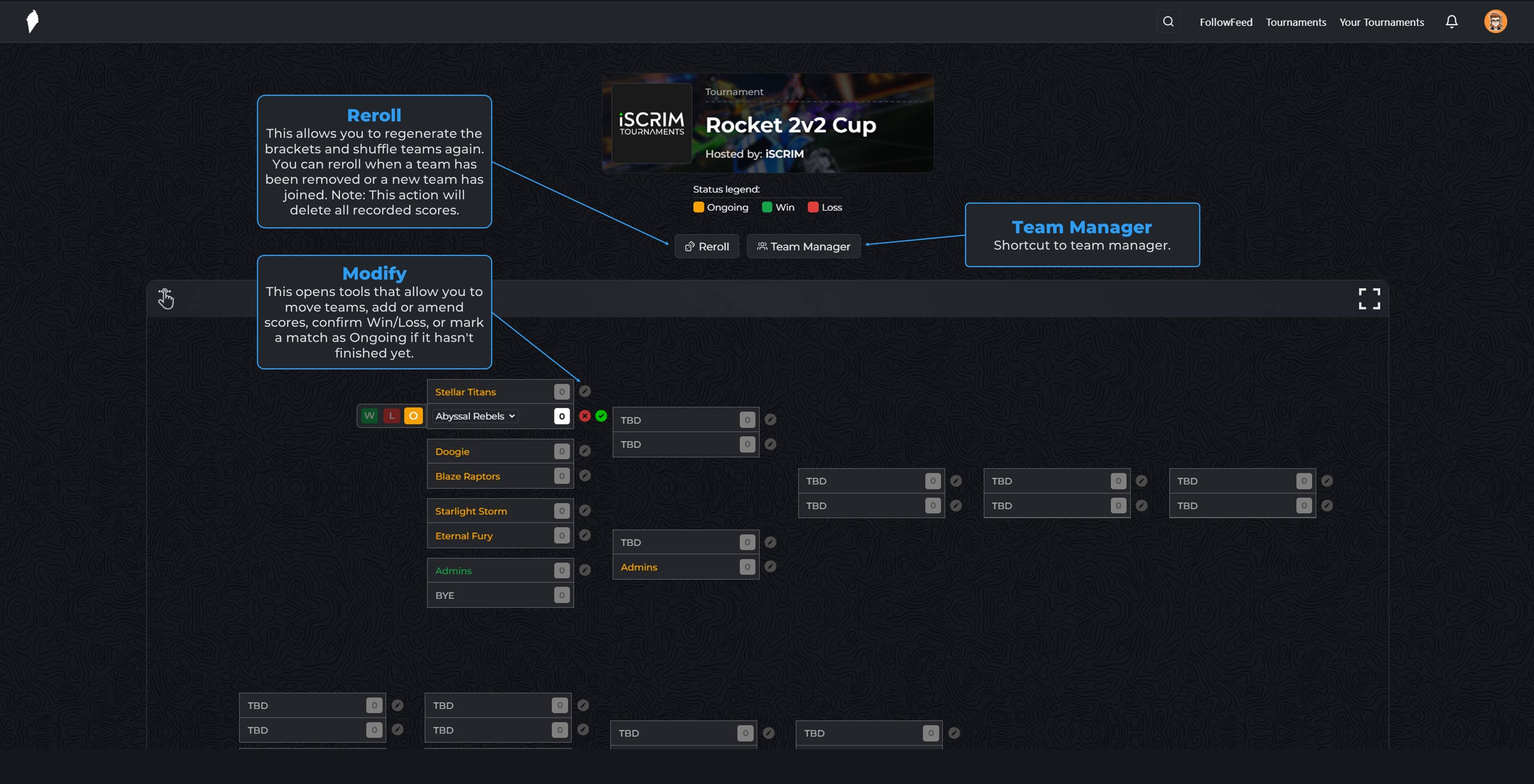 Bracket manager